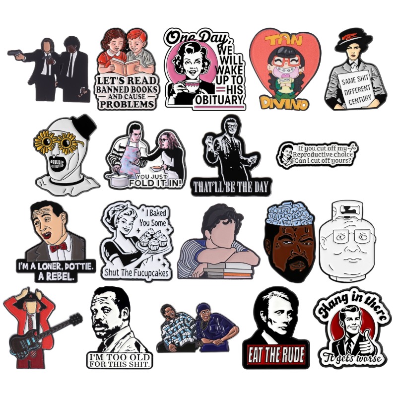 TV Movie Character Enamel Pins - Vintage Fashion Quotes ulasan dan harga