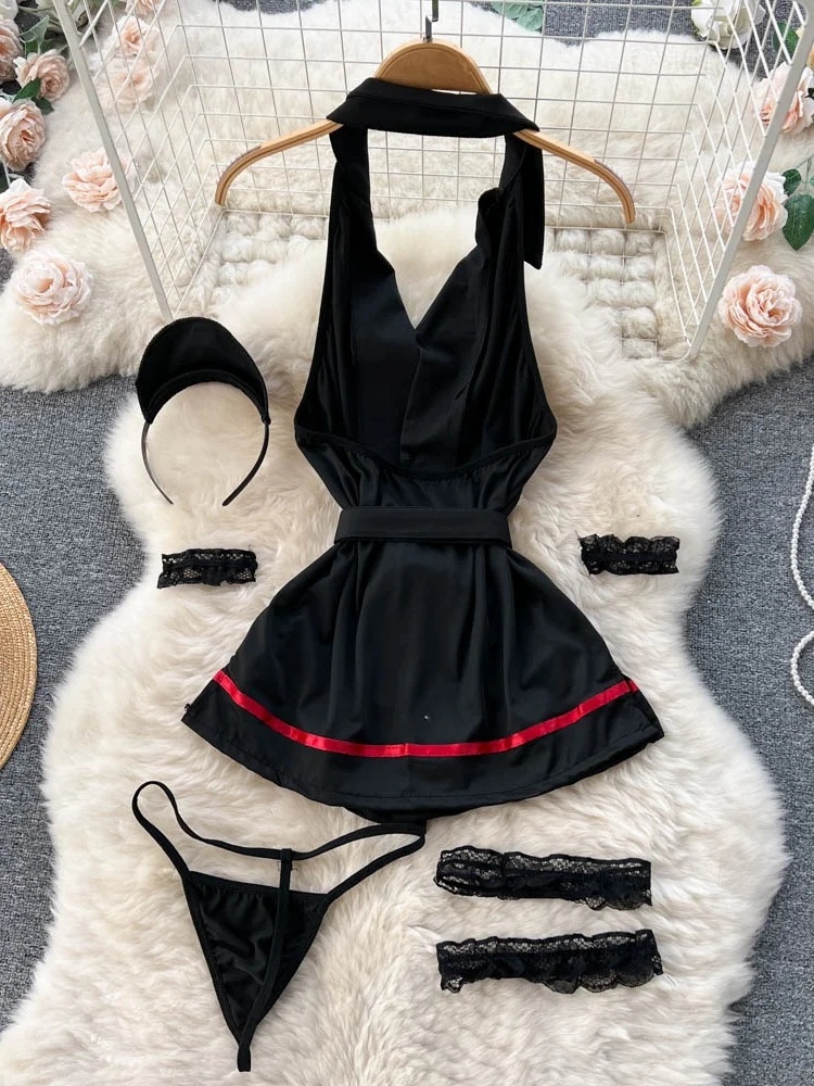 Erotic Fashion Sexy Halter Lin - Vintage Fashion Dresses ulasan dan harga