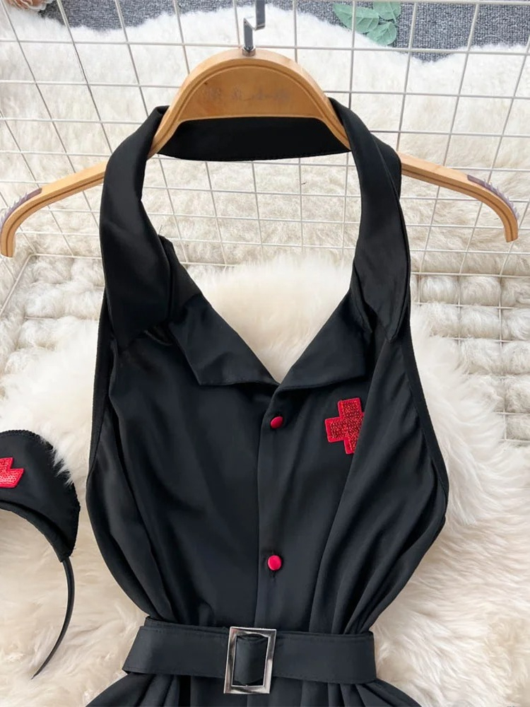 Erotic Fashion Sexy Halter Lin - Vintage Fashion Dresses ulasan dan harga
