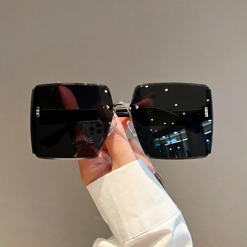 New Square Frameless Retro Sun - Vintage Fashion Enthusiasts ulasan dan harga