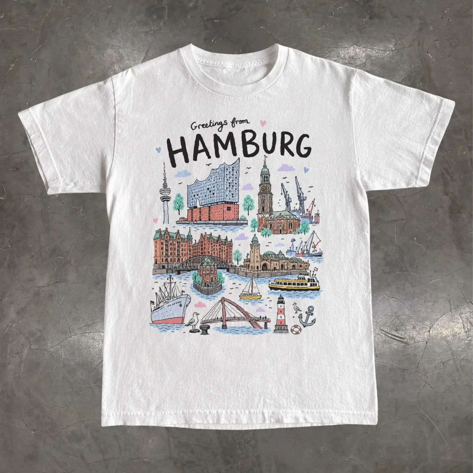 Hamburg Germany T Shirt Elbphi - Vintage Fashion Hamburg ulasan dan harga