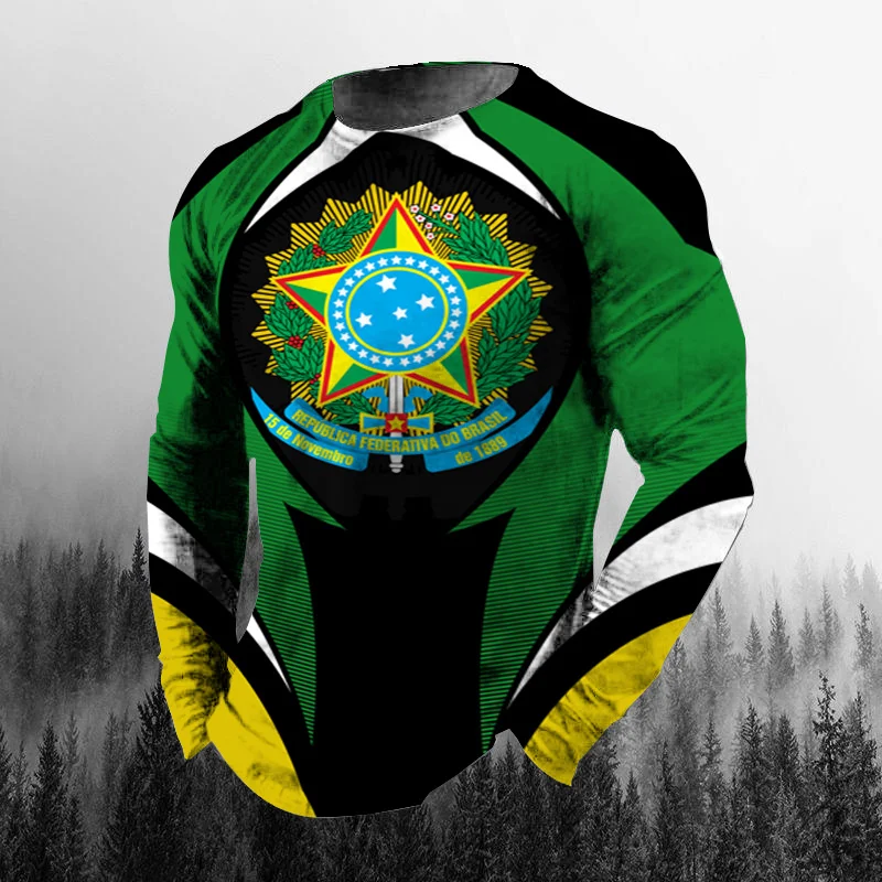 Vintage Brazilian Flag 3D Prin - Vintage Outdoor Fashion ulasan dan harga