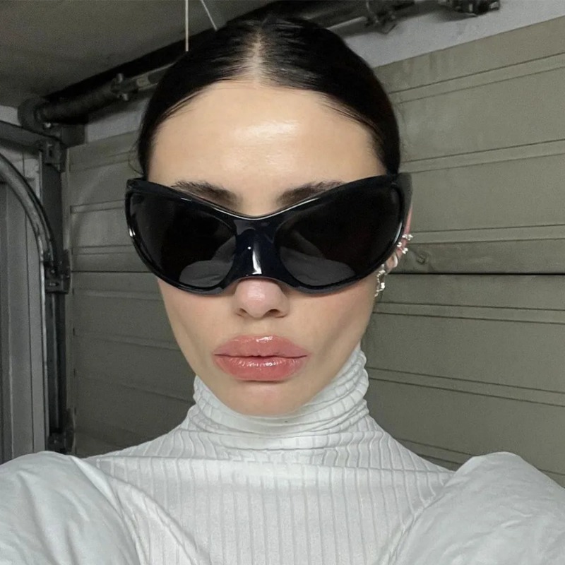 New Y2K Punk Sunglasses Women  - Vintage Fashion Enthusiasts ulasan dan harga